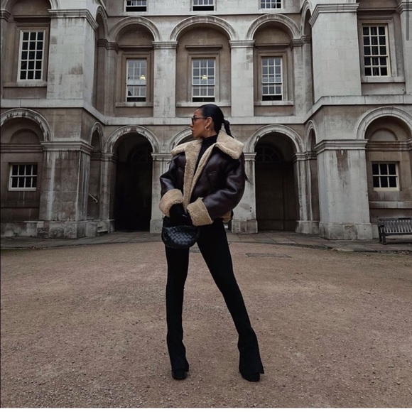 ZARA Faux Fur Leather Jacket - Picture 9 of 13